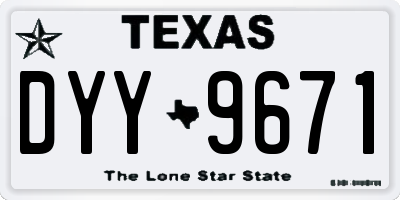 TX license plate DYY9671