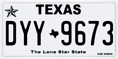 TX license plate DYY9673