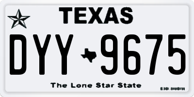 TX license plate DYY9675