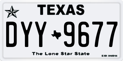TX license plate DYY9677