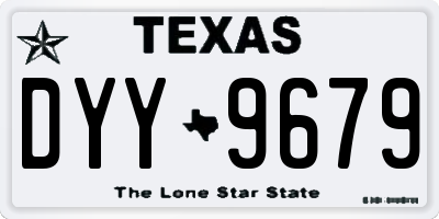 TX license plate DYY9679