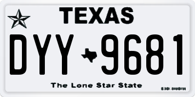 TX license plate DYY9681