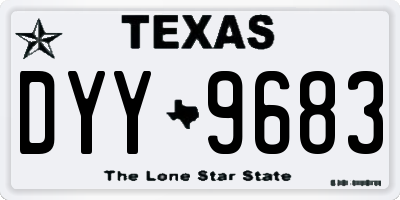 TX license plate DYY9683