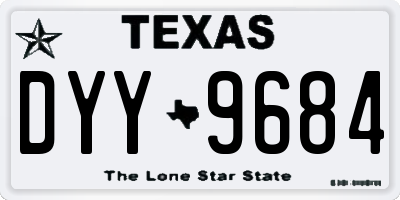TX license plate DYY9684
