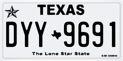 TX license plate DYY9691
