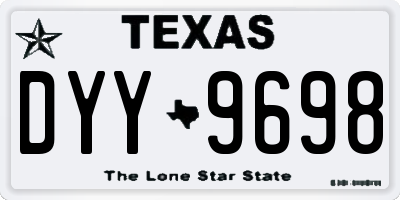 TX license plate DYY9698