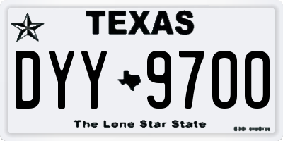 TX license plate DYY9700