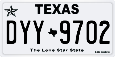 TX license plate DYY9702