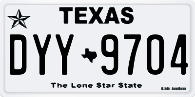 TX license plate DYY9704