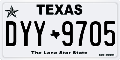 TX license plate DYY9705
