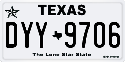 TX license plate DYY9706
