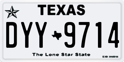 TX license plate DYY9714
