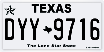 TX license plate DYY9716