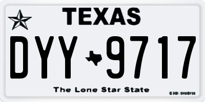 TX license plate DYY9717