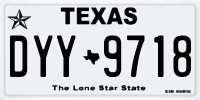 TX license plate DYY9718