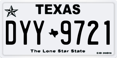 TX license plate DYY9721