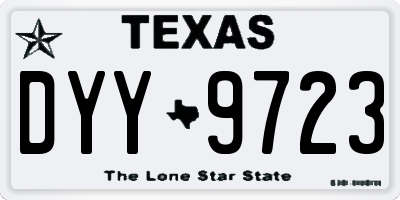 TX license plate DYY9723
