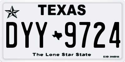 TX license plate DYY9724