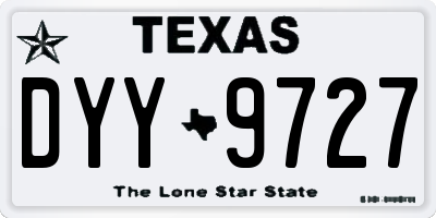 TX license plate DYY9727