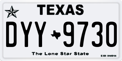 TX license plate DYY9730