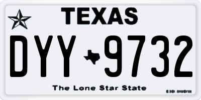 TX license plate DYY9732