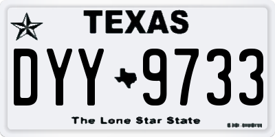 TX license plate DYY9733