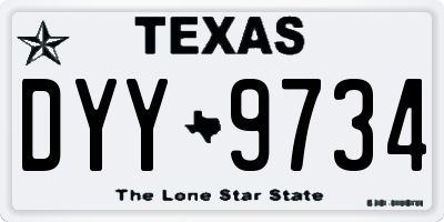 TX license plate DYY9734