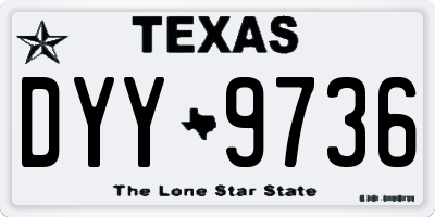 TX license plate DYY9736