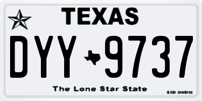 TX license plate DYY9737