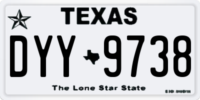 TX license plate DYY9738