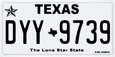 TX license plate DYY9739