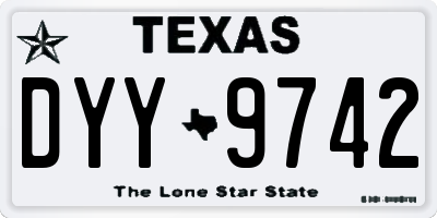 TX license plate DYY9742