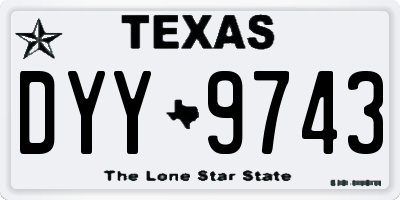 TX license plate DYY9743
