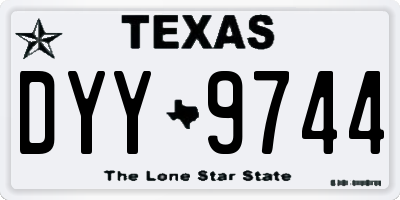 TX license plate DYY9744