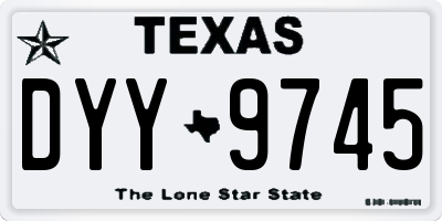 TX license plate DYY9745