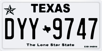 TX license plate DYY9747