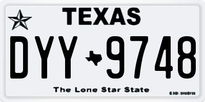 TX license plate DYY9748