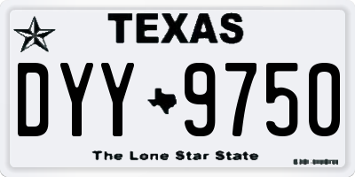 TX license plate DYY9750