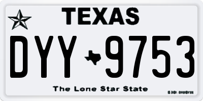 TX license plate DYY9753