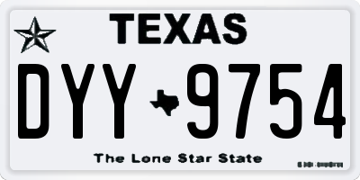 TX license plate DYY9754