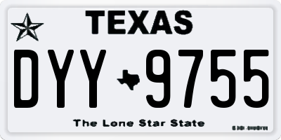 TX license plate DYY9755