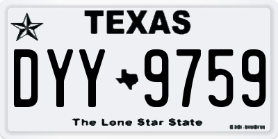 TX license plate DYY9759