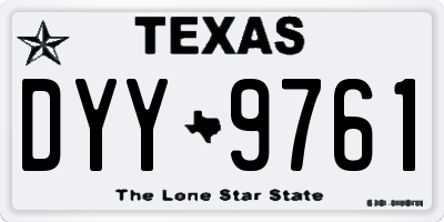 TX license plate DYY9761