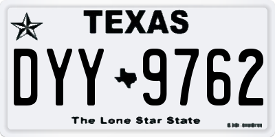 TX license plate DYY9762