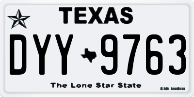 TX license plate DYY9763