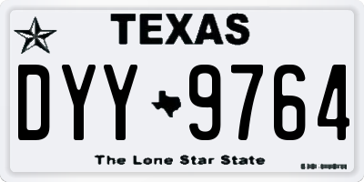 TX license plate DYY9764