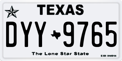 TX license plate DYY9765