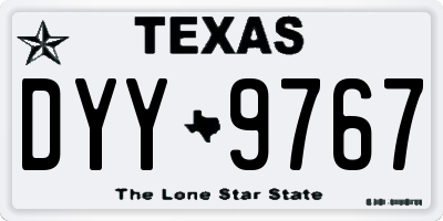 TX license plate DYY9767