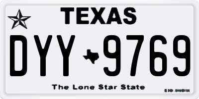 TX license plate DYY9769