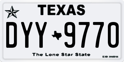 TX license plate DYY9770